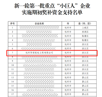 華新機(jī)電晉升國家重點(diǎn)“小巨人”啦！